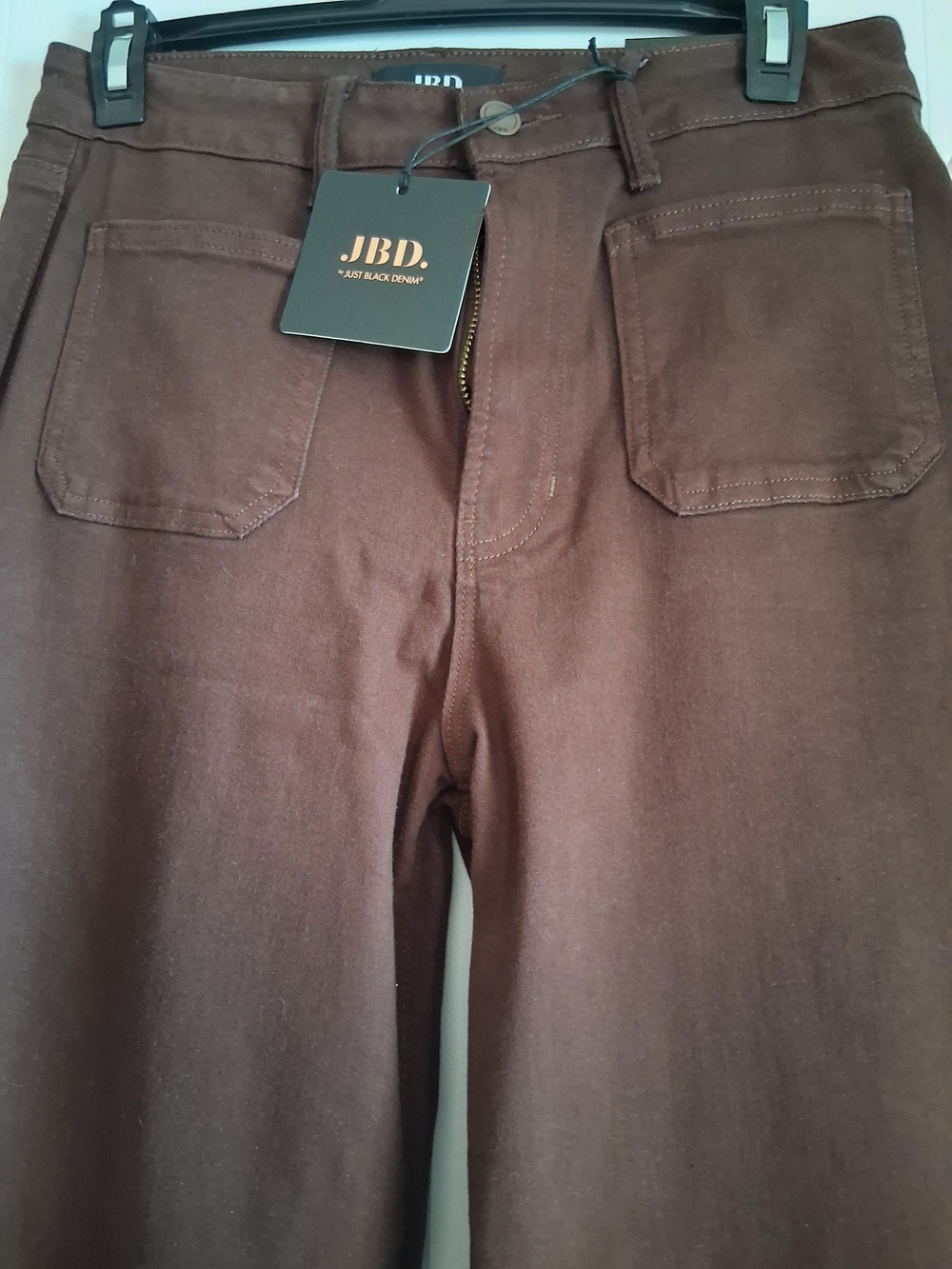 Just Black Women Brown Chinos with Front Patch Pockets